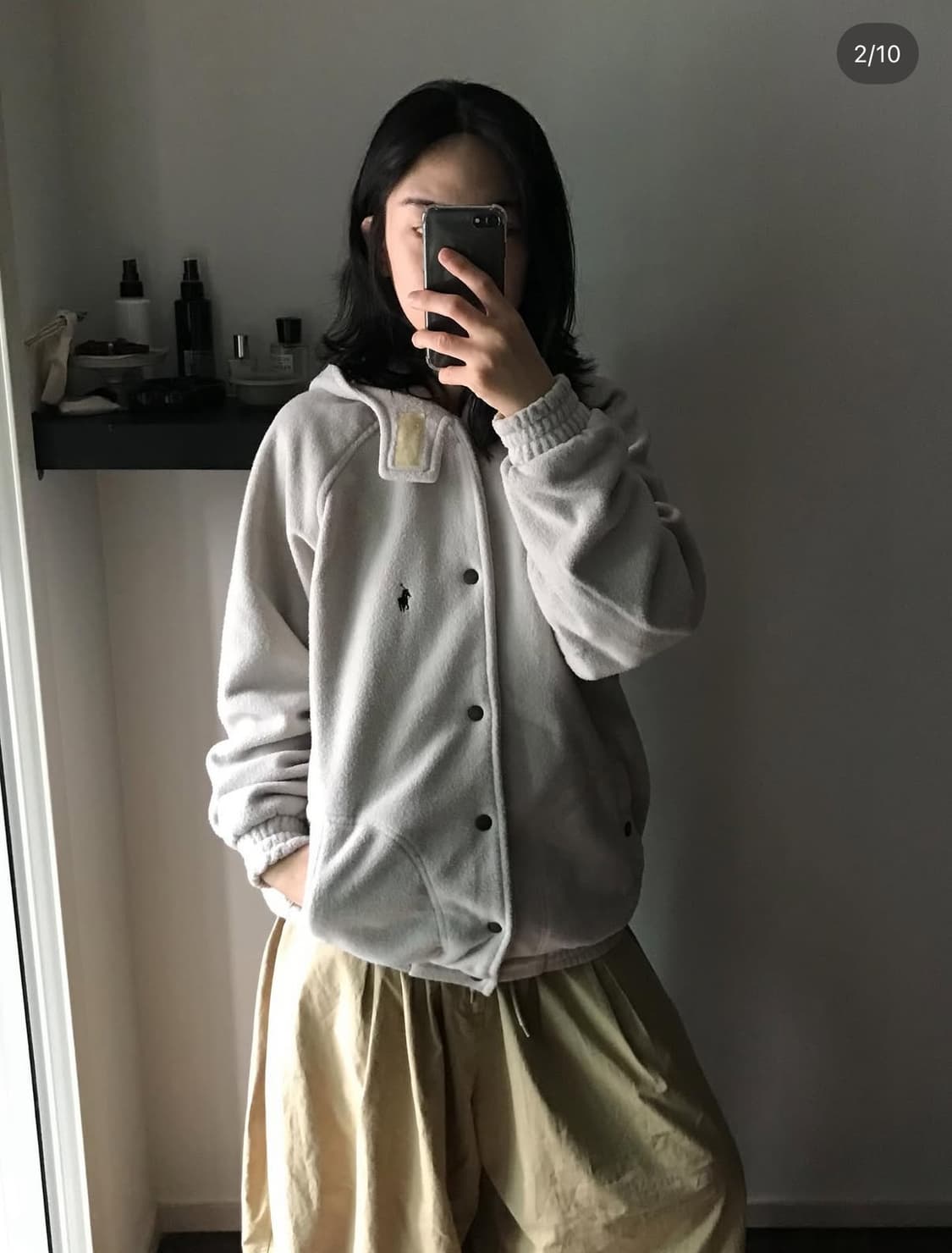 폴로 랄프로렌 90년대 올드스쿨 포니로고 플리스 후드자켓 바시티 상품이미지2