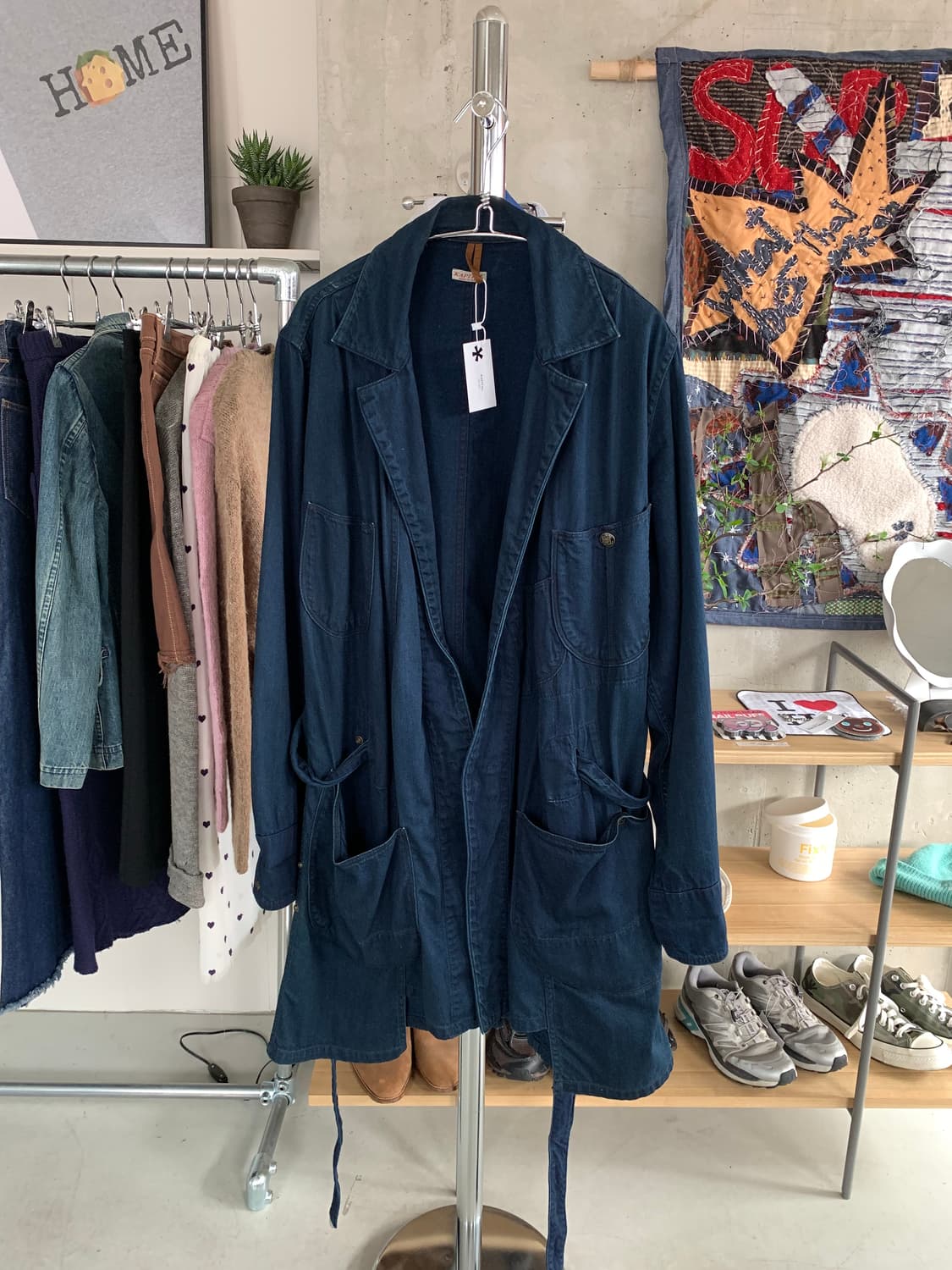 Kapital 캐피탈 인디고 벨티드 워크 코트 상품이미지1