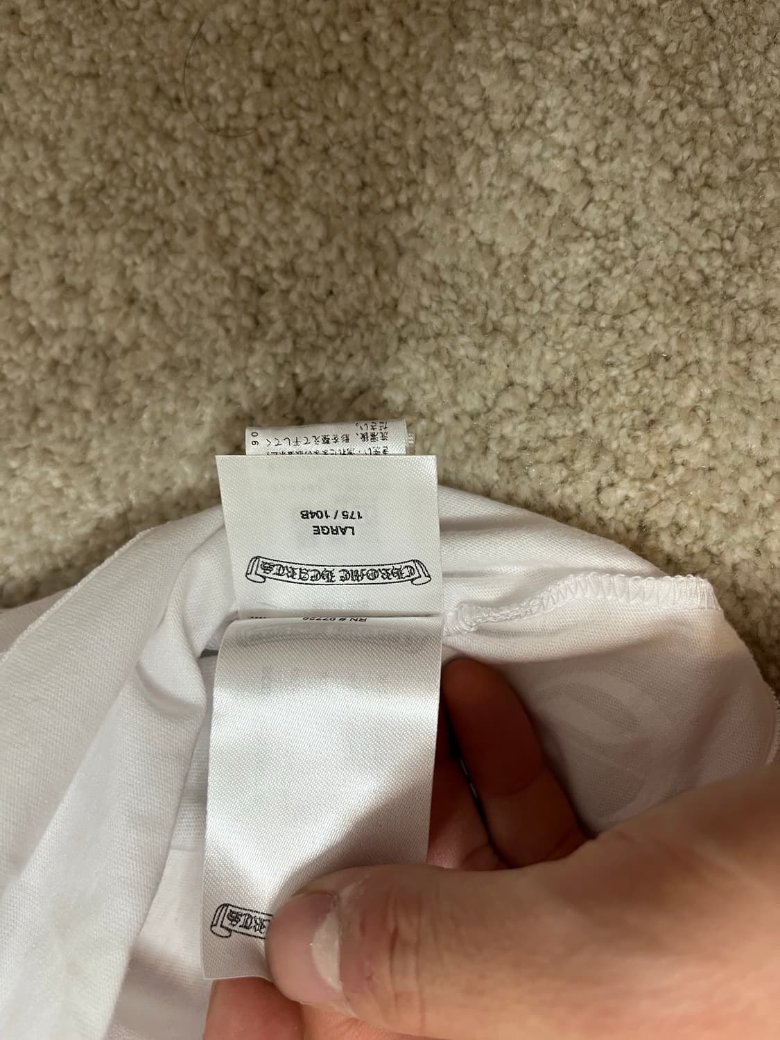 크롬하츠 홀스슈 롱 슬리브 화이트 / 핑크 L사이즈 상품이미지6