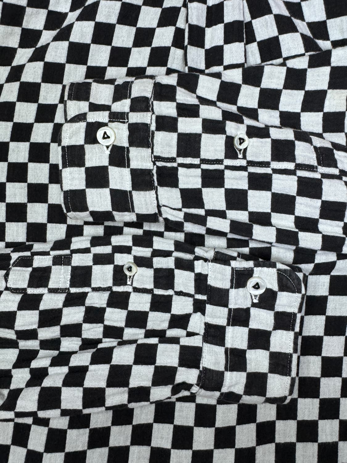 빈티지 00s 슈가케인 SUGAR CANE 체커보드 원포켓 셔츠 L 상품이미지9