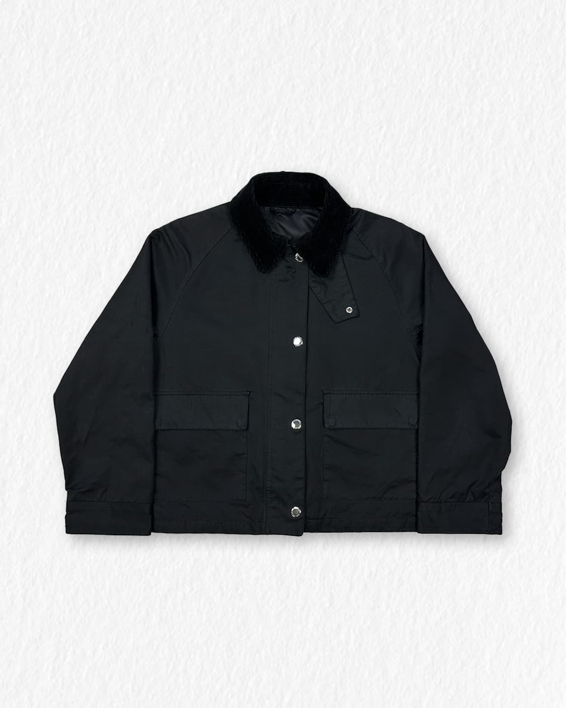 탑텐 코듀로이 카라 크롭 자켓 블랙 상품이미지1