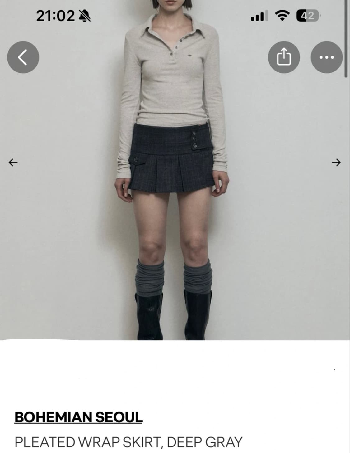 BOHEMIAN SEOUL 플리츠 랩 스커트/ 보헴서/ 보헤미안서울 상품이미지3