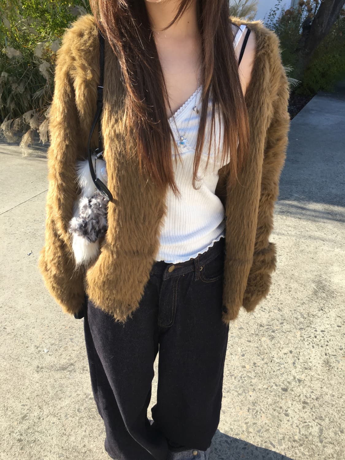 퍼 가디건 (brown) 상품이미지1