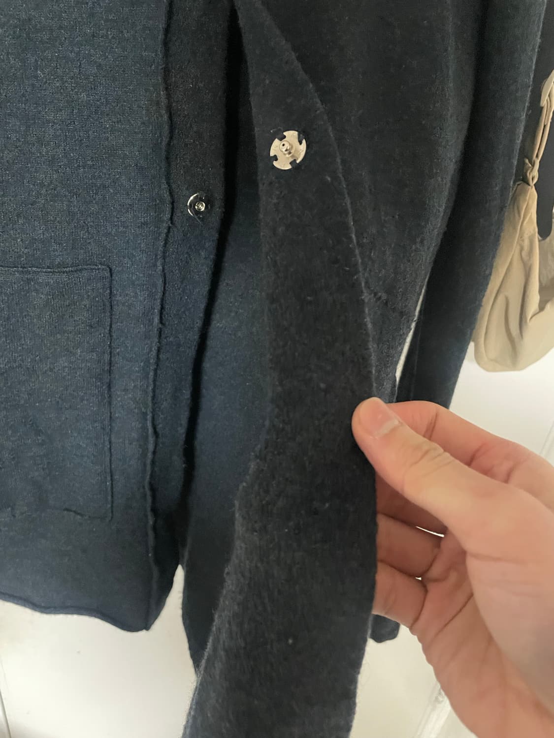 요지야마모토 후드 니트 코트 상품이미지4