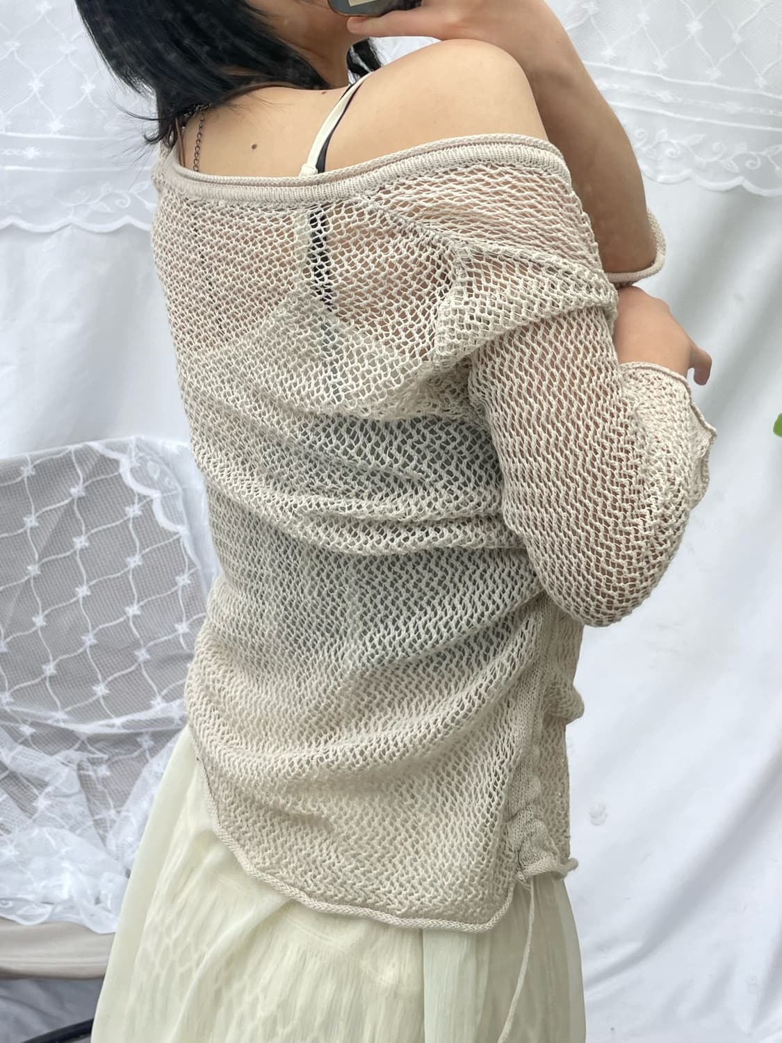 Shirring point crochet knit 상품이미지3