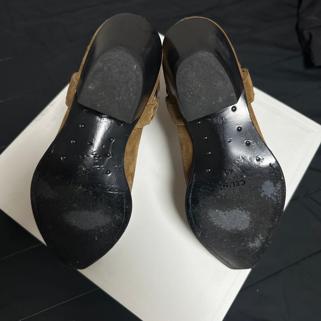 셀린느 스웨이드 앵클 부츠 브라운 40 상품이미지4