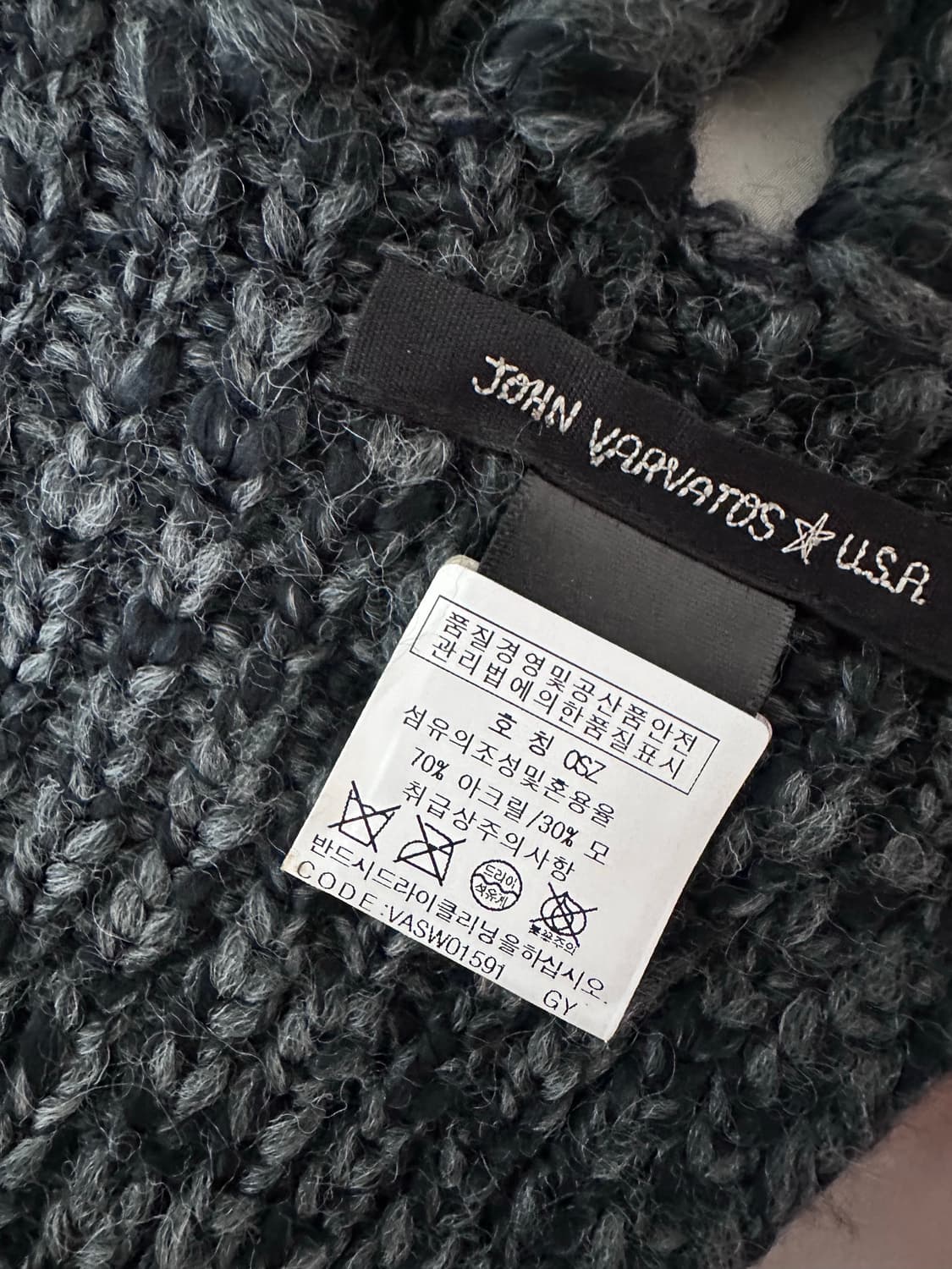 존바바토스 롱니트 차콜 울머플러  상품이미지3