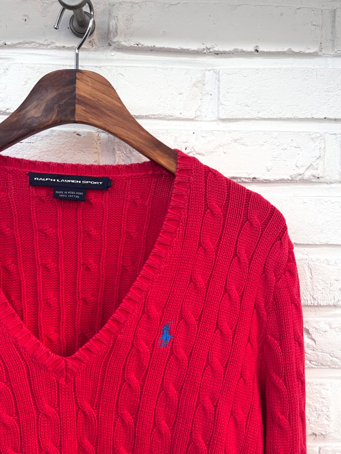 랄프로렌 스포츠 네온핑크 꽈베기 니트 상품이미지4