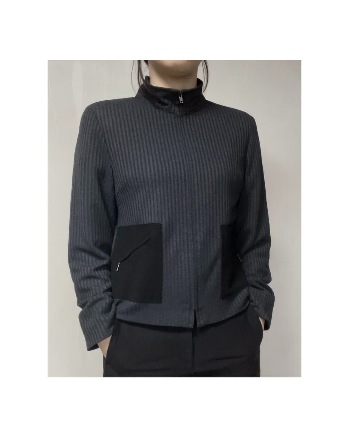 Half Neck Ribbed Pocket Blouson 상품이미지8