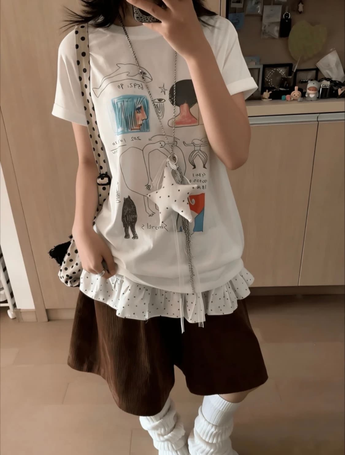 Y2k 스위트 & 쿨 그래피티 그래픽 반팔 xs 상품이미지3