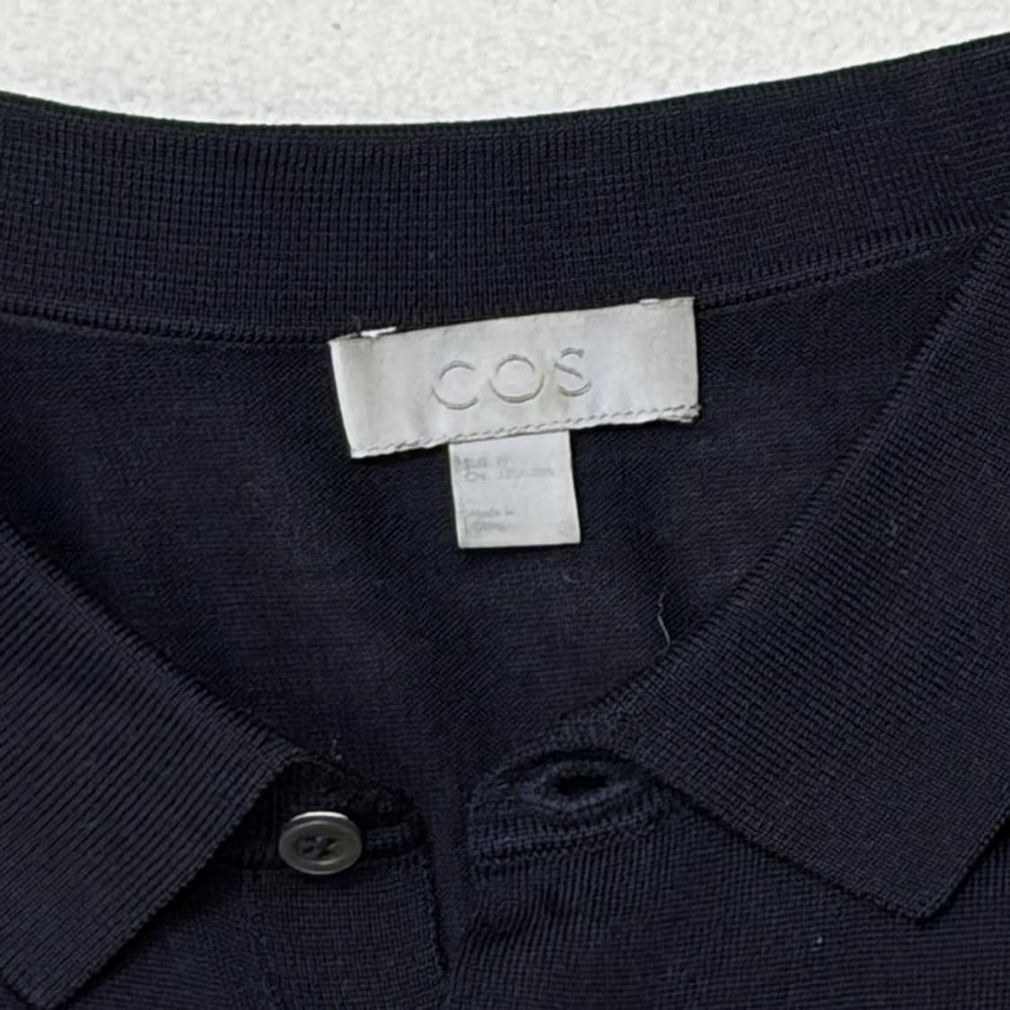 COS 네이비 울 PK셔츠 M 상품이미지4