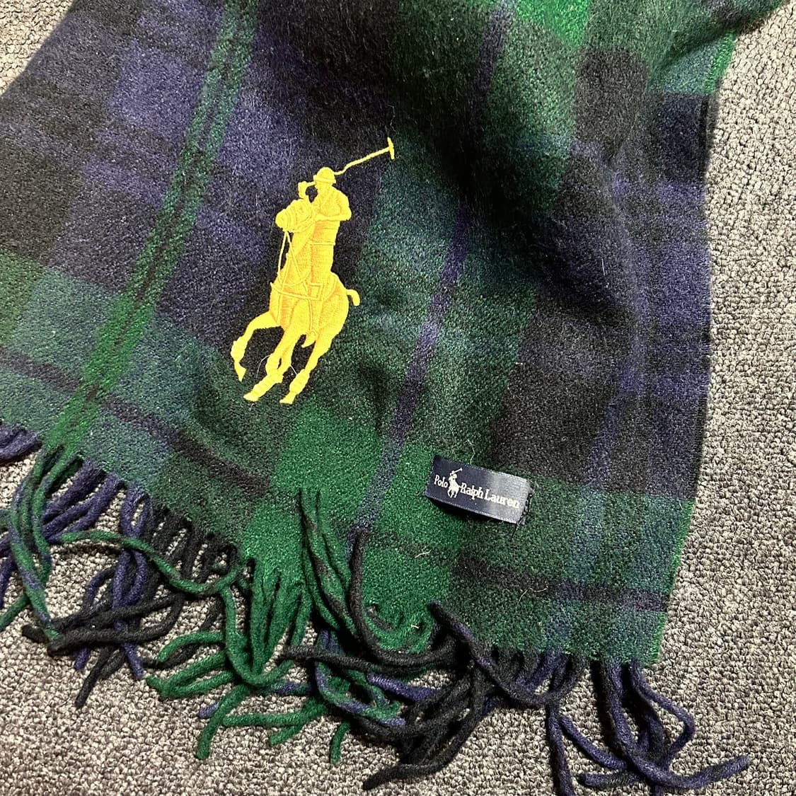 폴로 랄프로렌 빅포니 초록색 체크 머플러 목도리 상품이미지3