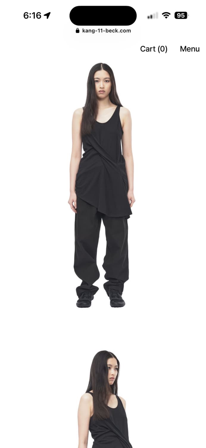 DRAPED SLEEVELESS BLACK  상품이미지1