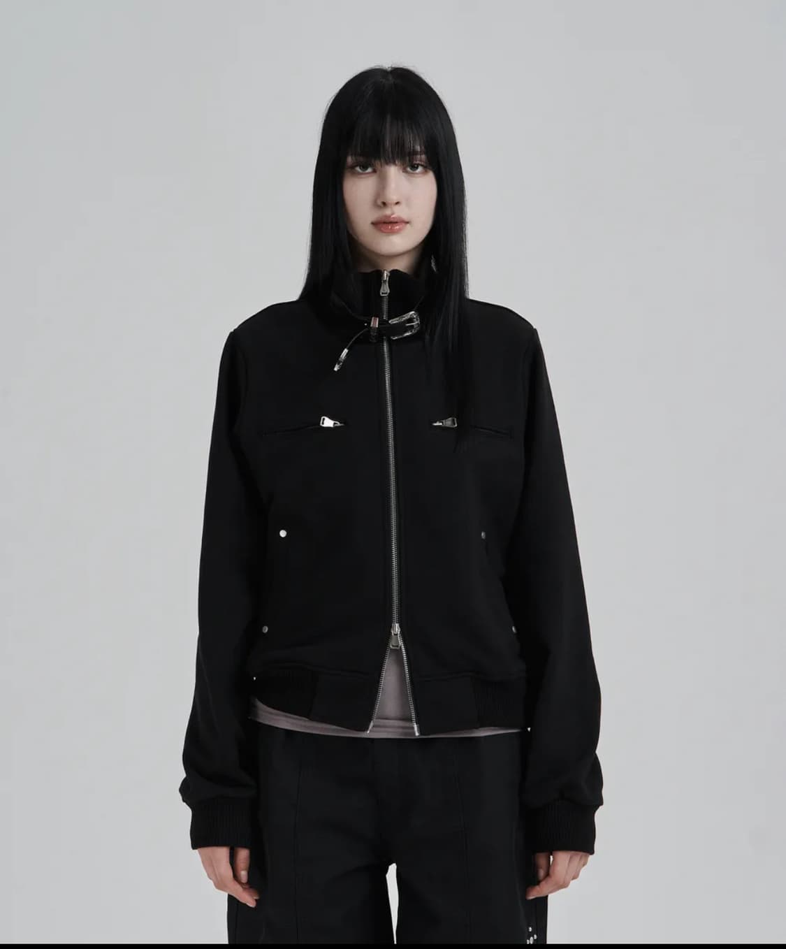 일리오 하이넥블루종 Black Highneck jersey blouson 상품이미지1