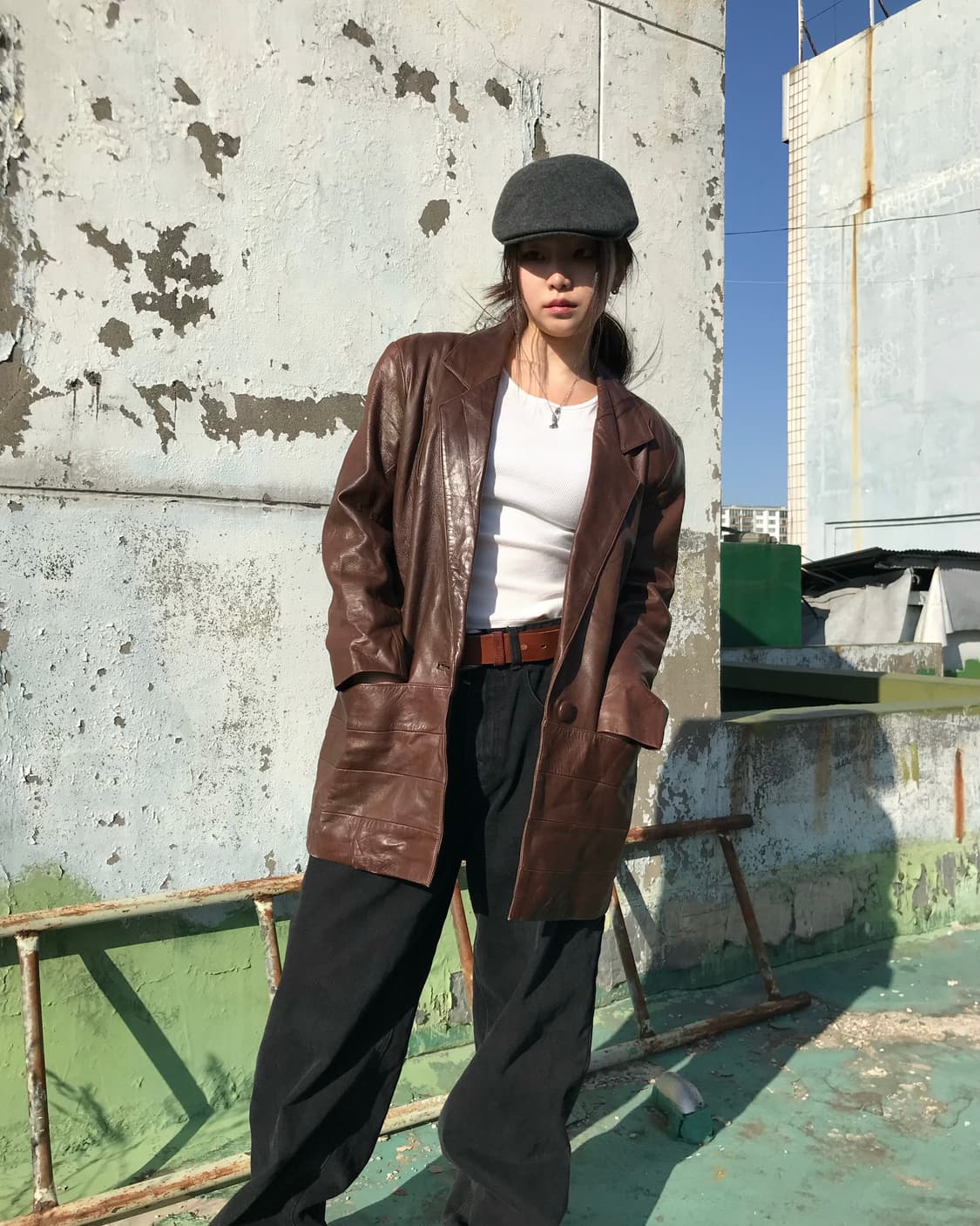 브라운 양가죽 블레이저 상품이미지5