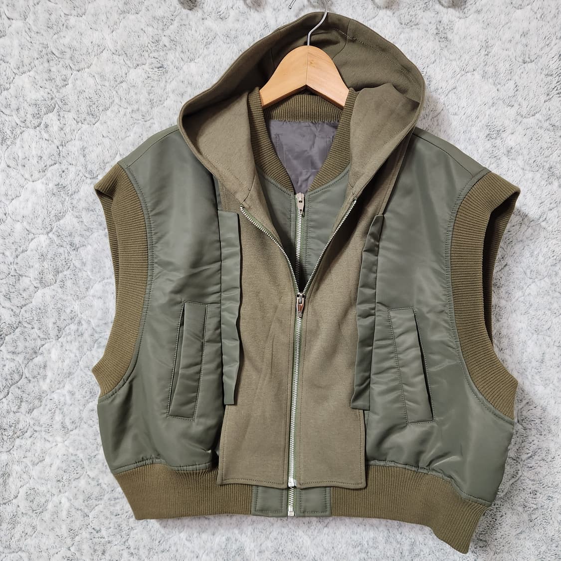 H998 [66] 레이어드 여성 후드 조끼
 상품이미지1