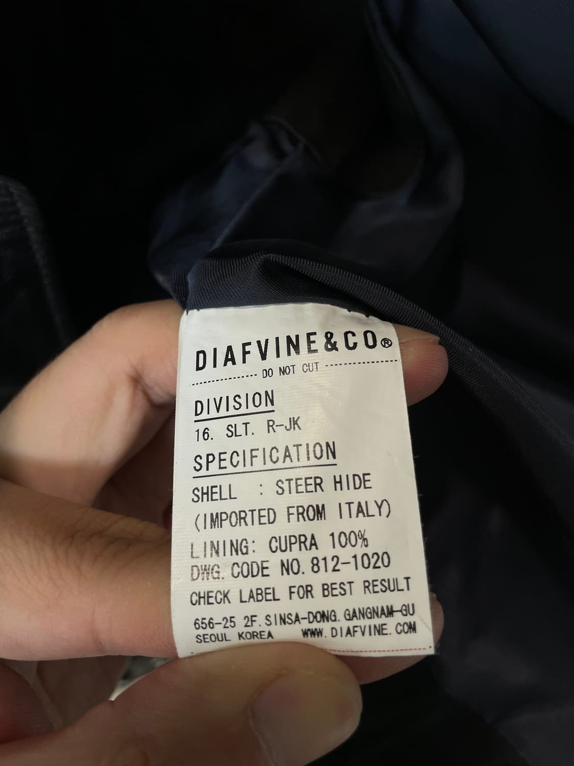 (S) 디아프바인 스티어하이드 소가죽 라이더 자켓 상품이미지7