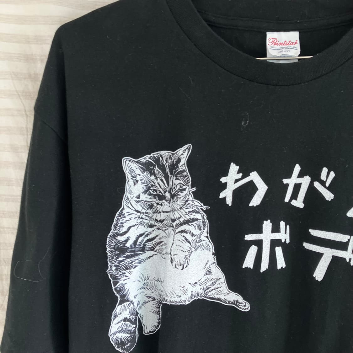 빈티지 일본 네코 프린팅 반팔 981 y2k 스트릿 갸루 펑키 일본빈티지 상품이미지6