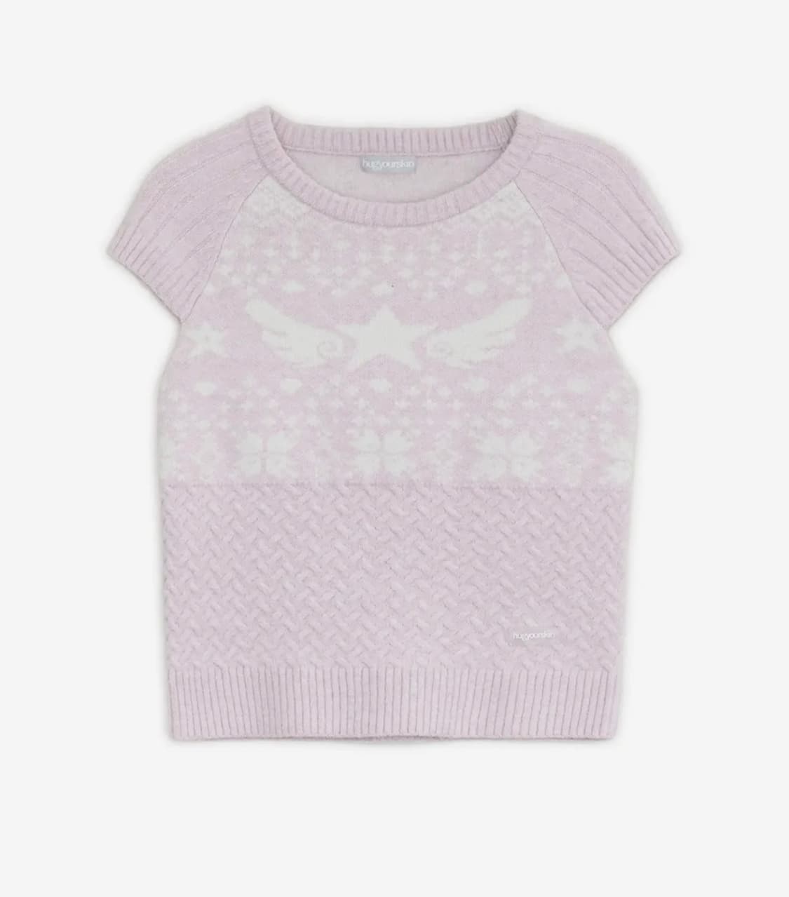 허그유어스킨 스타 윙 니트 탑 핑크 상품이미지1