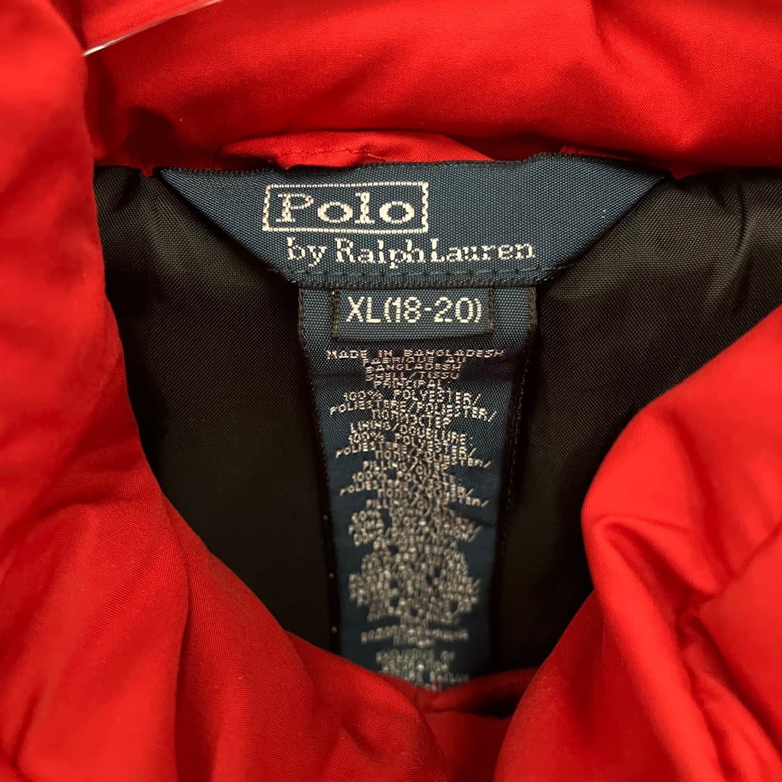 폴로 랄프로렌 레드 다운 패딩 점퍼 XL 상품이미지3