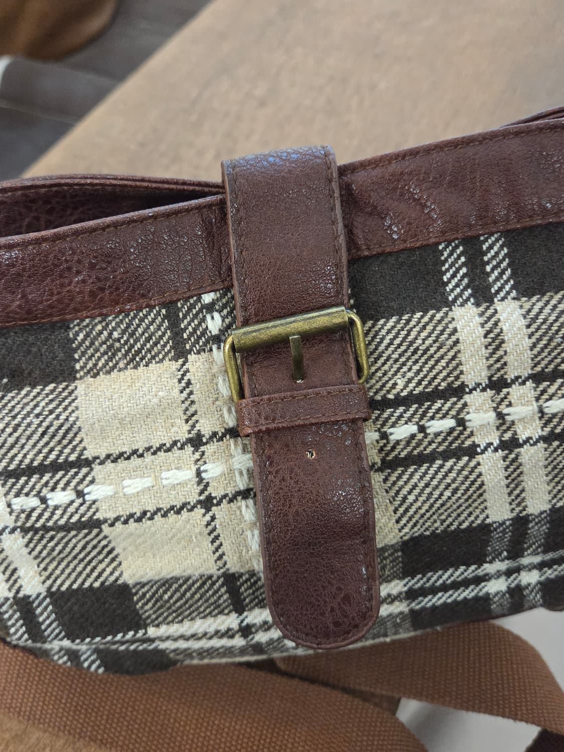 Vintage 체크 믹스 크로스 백 상품이미지4