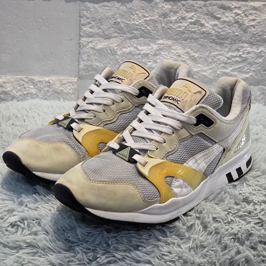 7w-11:푸마 트리노믹 러닝 스니커즈 화이트 옐로우 280mm 상품이미지1