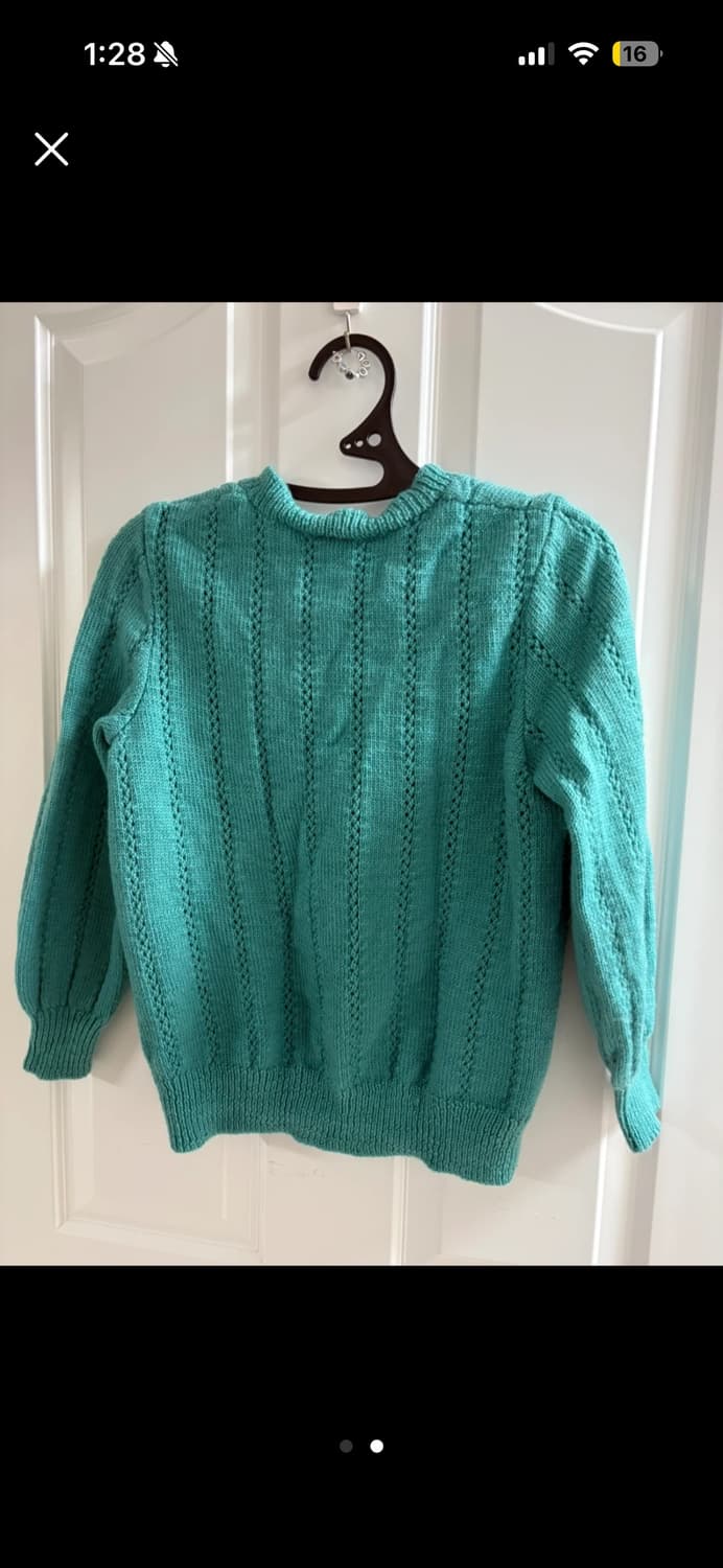 빈티지 청록색 니트 가디건 상품이미지2