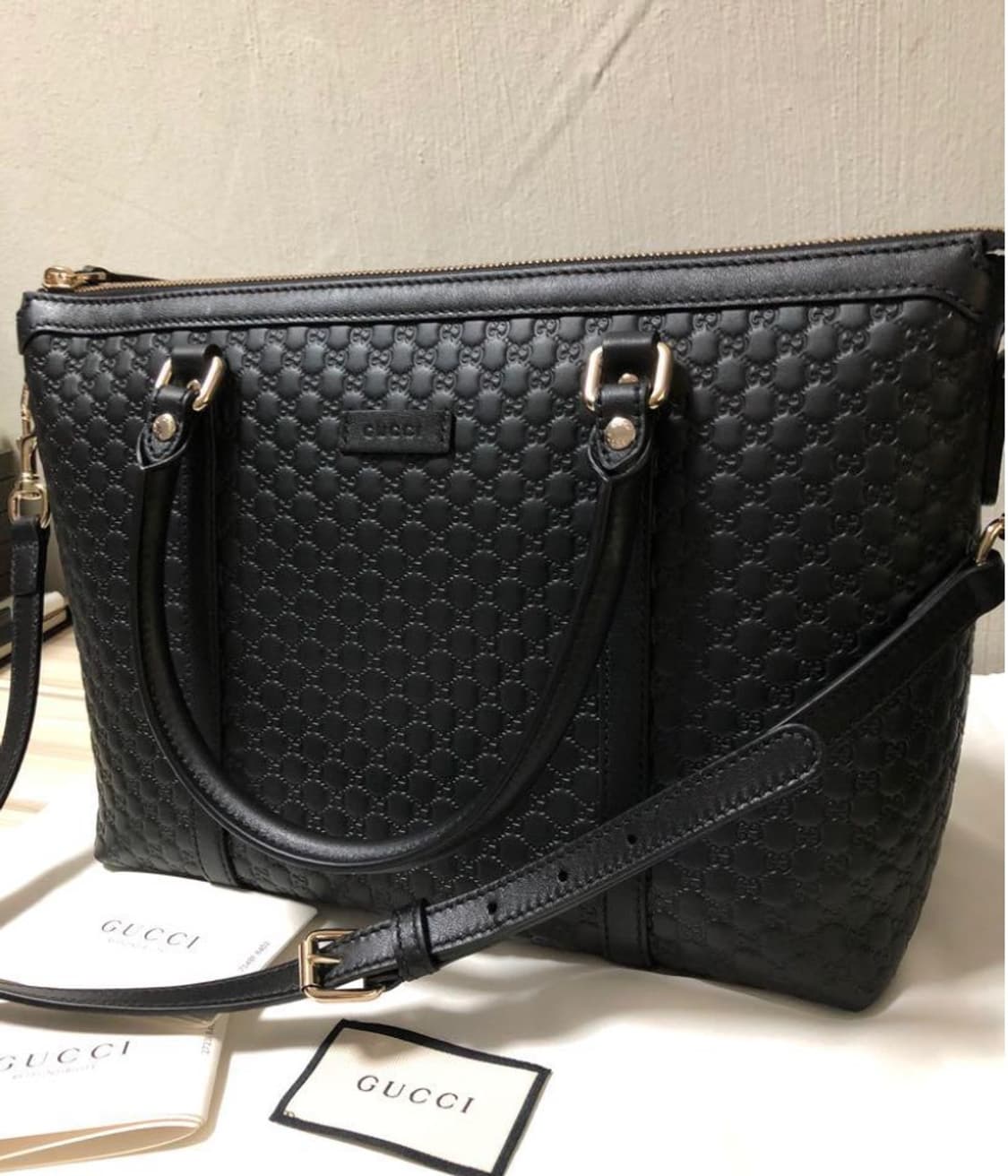 [정품] 구찌 클래식 시그니처 레더 토트백 상품이미지3