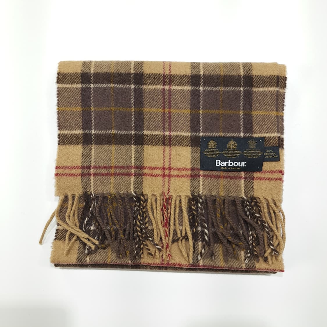 MX450 바버 스코틀랜드판 램스울 3로얄워런트 베이지 머플러 목도리 상품이미지6