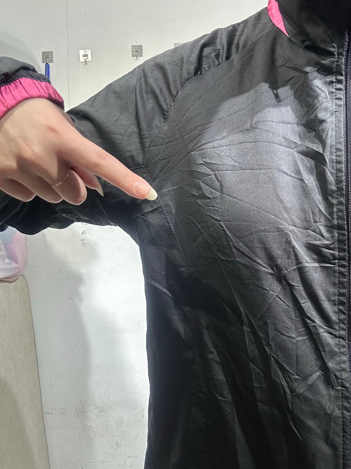 미즈노 블랙 핑크 로고 트랙탑 져지 M 상품이미지4