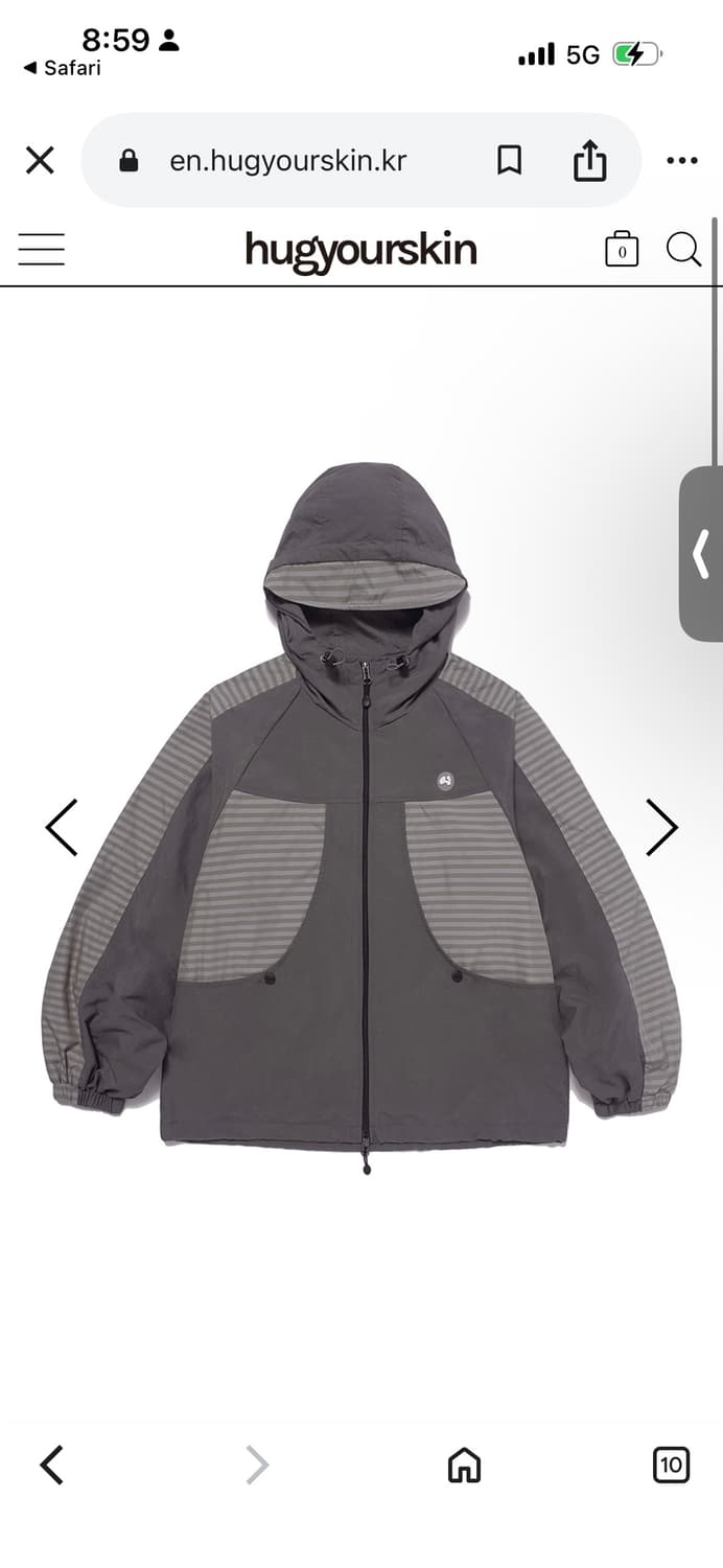 허그유어스킨 Stripe wind-breaker (Brown) 상품이미지1