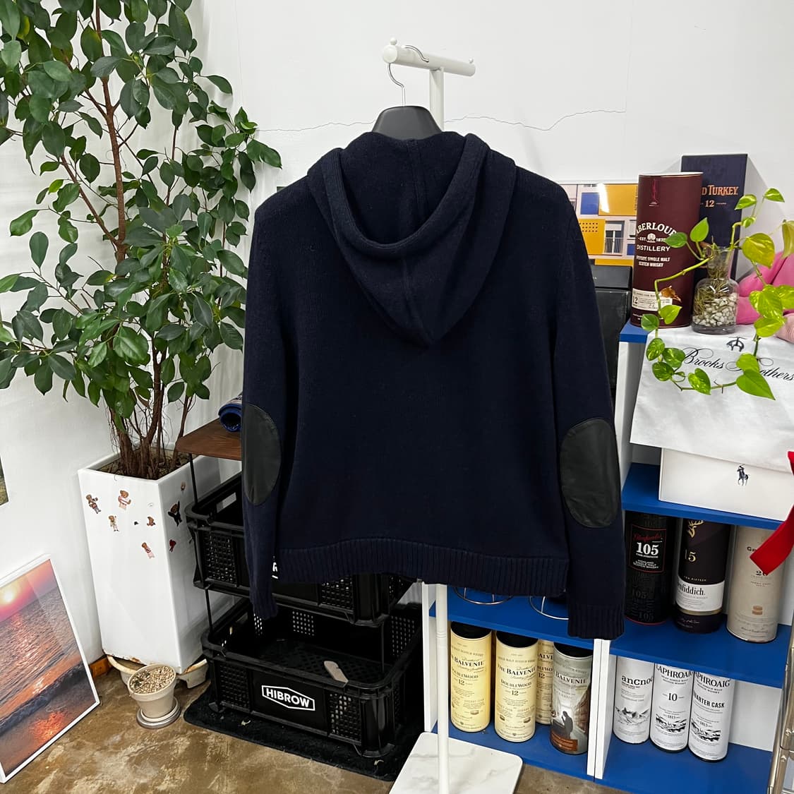 코치 엘보우 패치 후드 집업 울자켓 L 상품이미지6