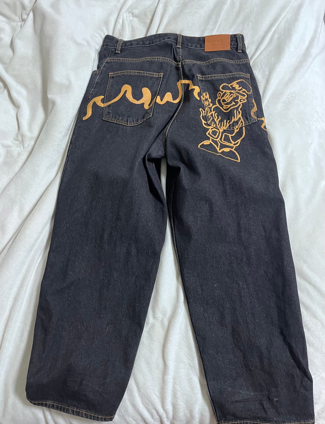 위캔더스 드워프 데님팬츠 흑청 M사이즈 상품이미지2
