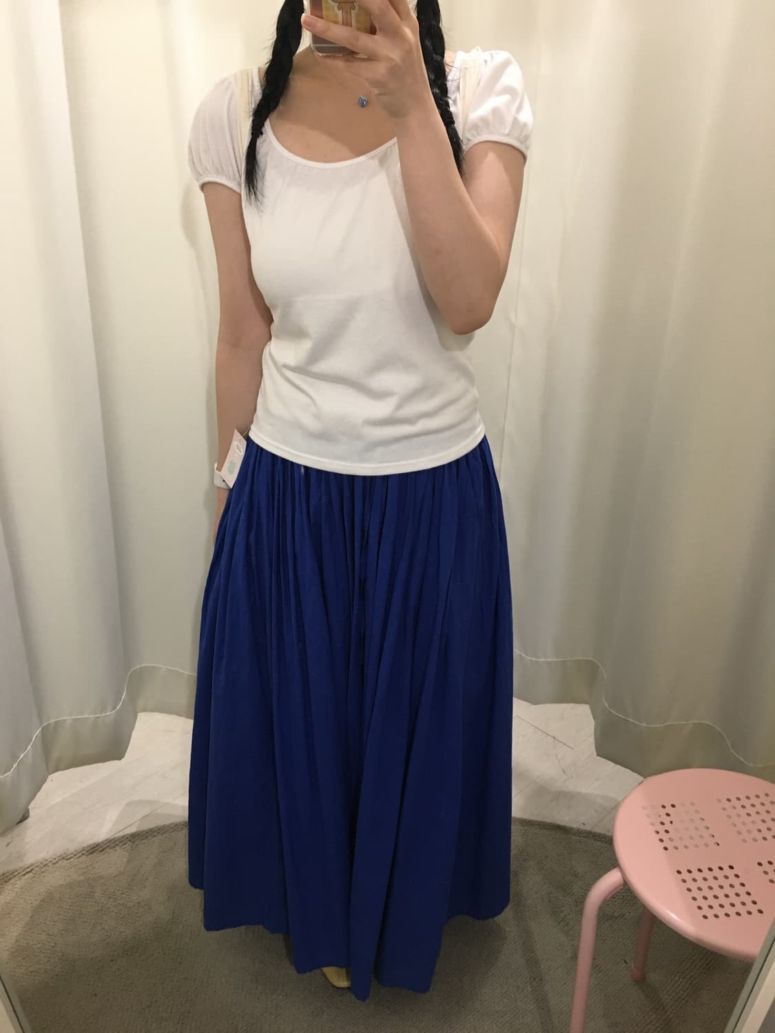 블루 밴딩 스커트 상품이미지4