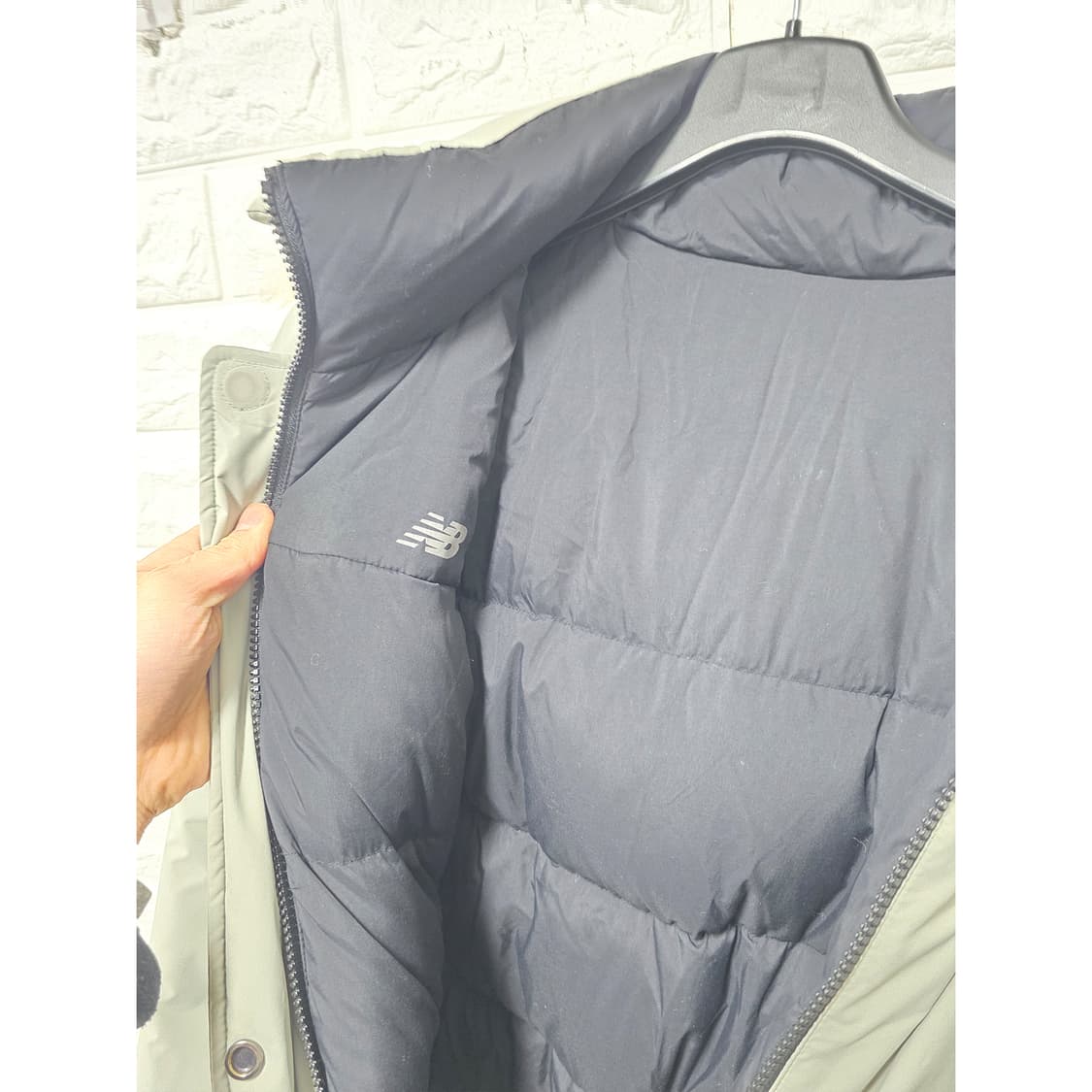 택포) 뉴발란스 리시버블 양면 구스다운 롱패딩 M 상품이미지2