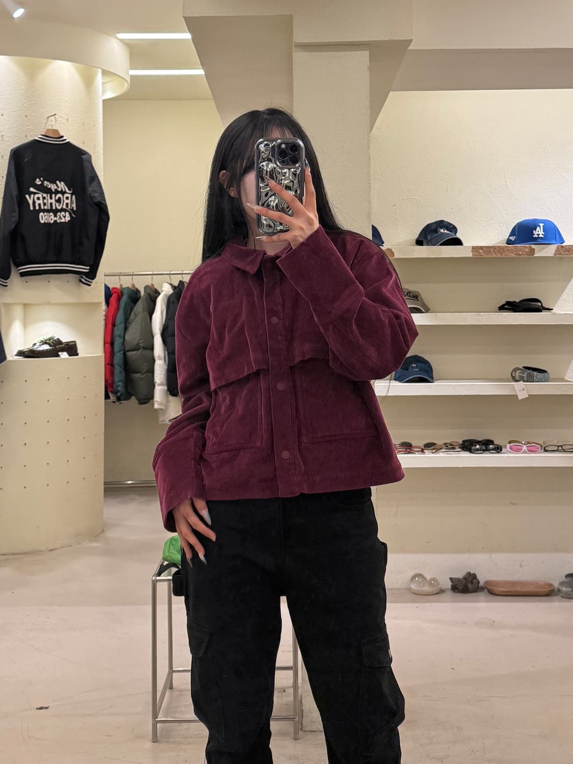 노스페이스 버건디 코듀로이 자켓 U1045 상품이미지1