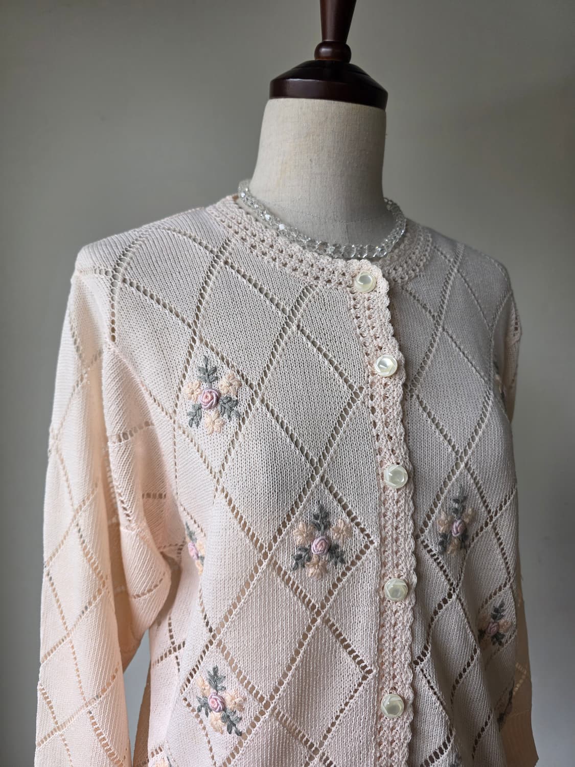 핸드메이드 플라워 크로쉐 펀칭 니트 가디건 상품이미지1