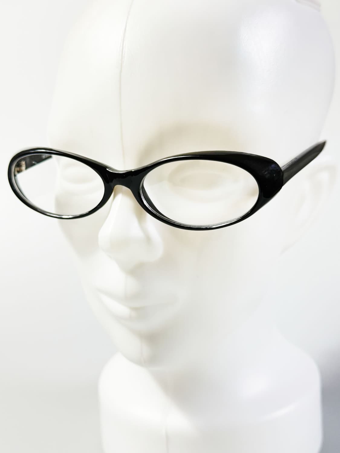 블랙 세미 캣아이 뿔테 프레임 빈티지 안경 상품이미지8