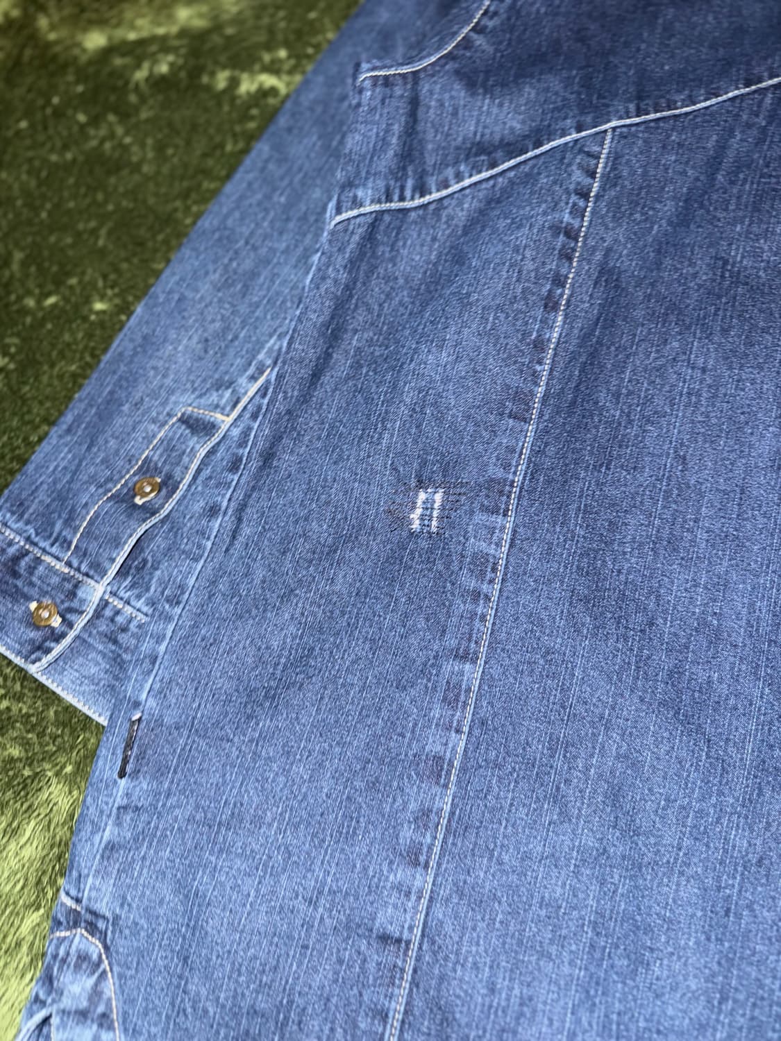 [5XL] SEAN JOHN 션존 빅사이즈 패널 컷 데님 셔츠 상품이미지9