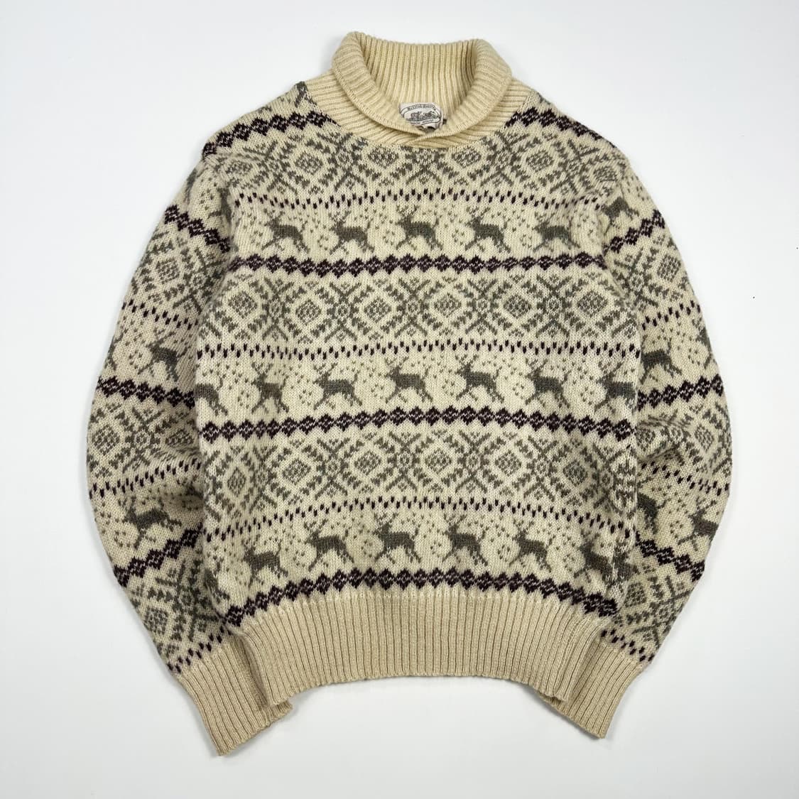 JPN 재팬빈티지 노르딕패턴 숄카라 니트 여성M 상품이미지1