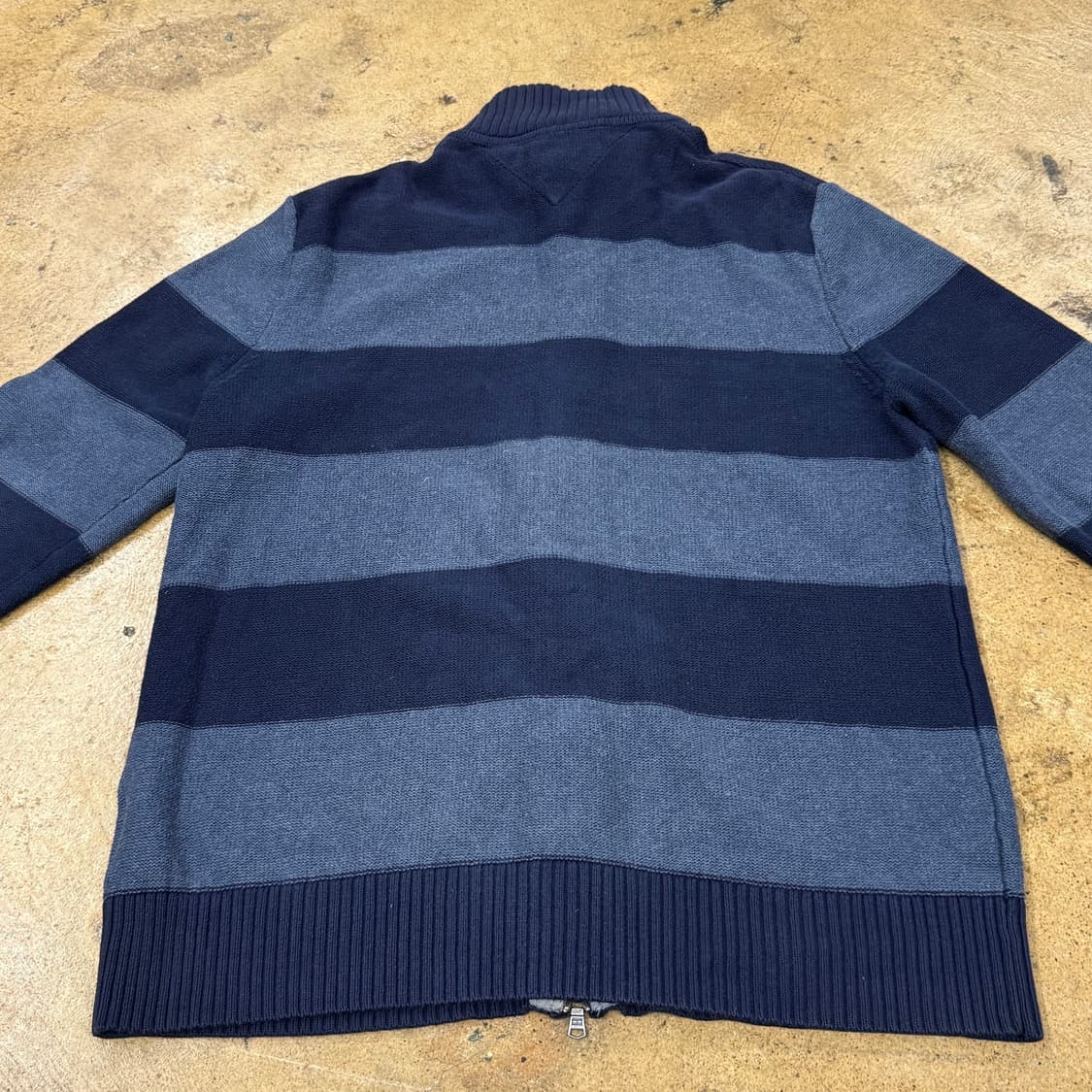 [정품/M] 타미힐피거 스트라이프 집업 니트 블루 b15 상품이미지4