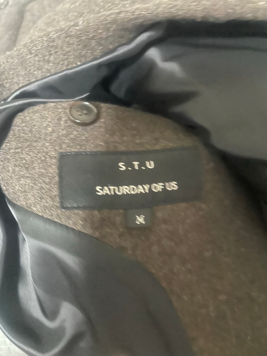 STU 19fw 헤비 울 블레이저 브라운 상품이미지3