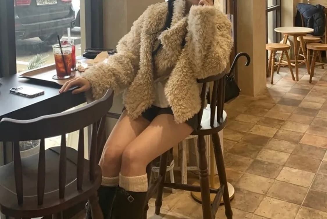 양털 베이지 퍼자켓 sheep fur jacket 상품이미지3