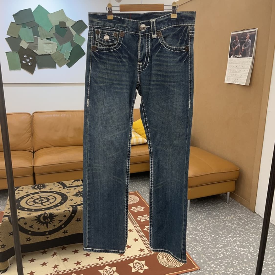 트루릴리전 빌리슈퍼티 키치 캐주얼 스티치 데님팬츠 32인치 C08630 상품이미지3