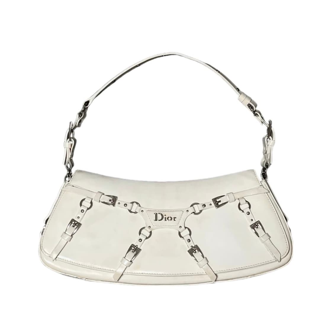 디올 하드코어 본디지 화이트 숄더백. 피어싱 펑크 빈티지 y2k 상품이미지1
