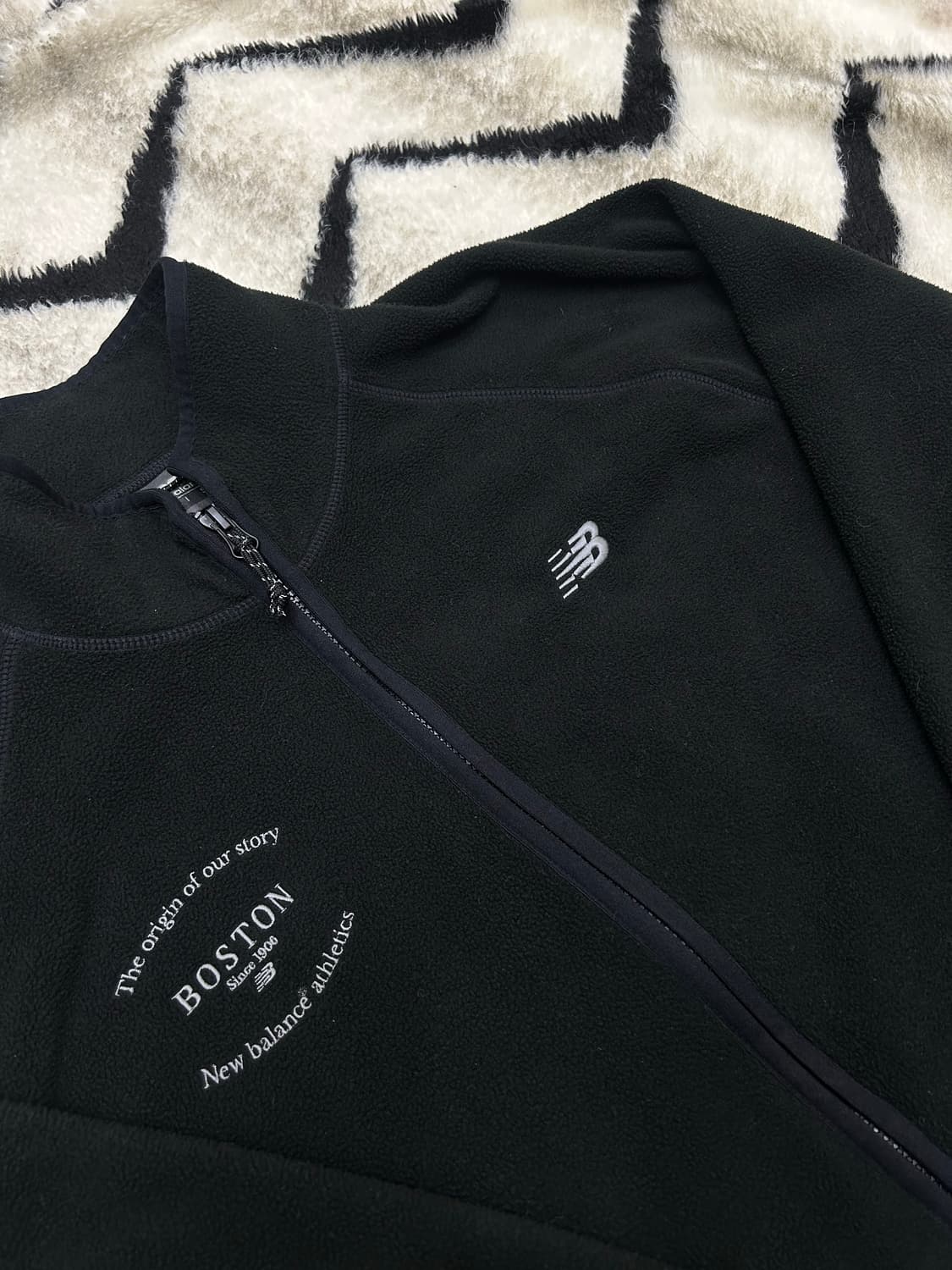 [M]뉴발란스 보스턴 클래식 플리스 집업/블랙 상품이미지1