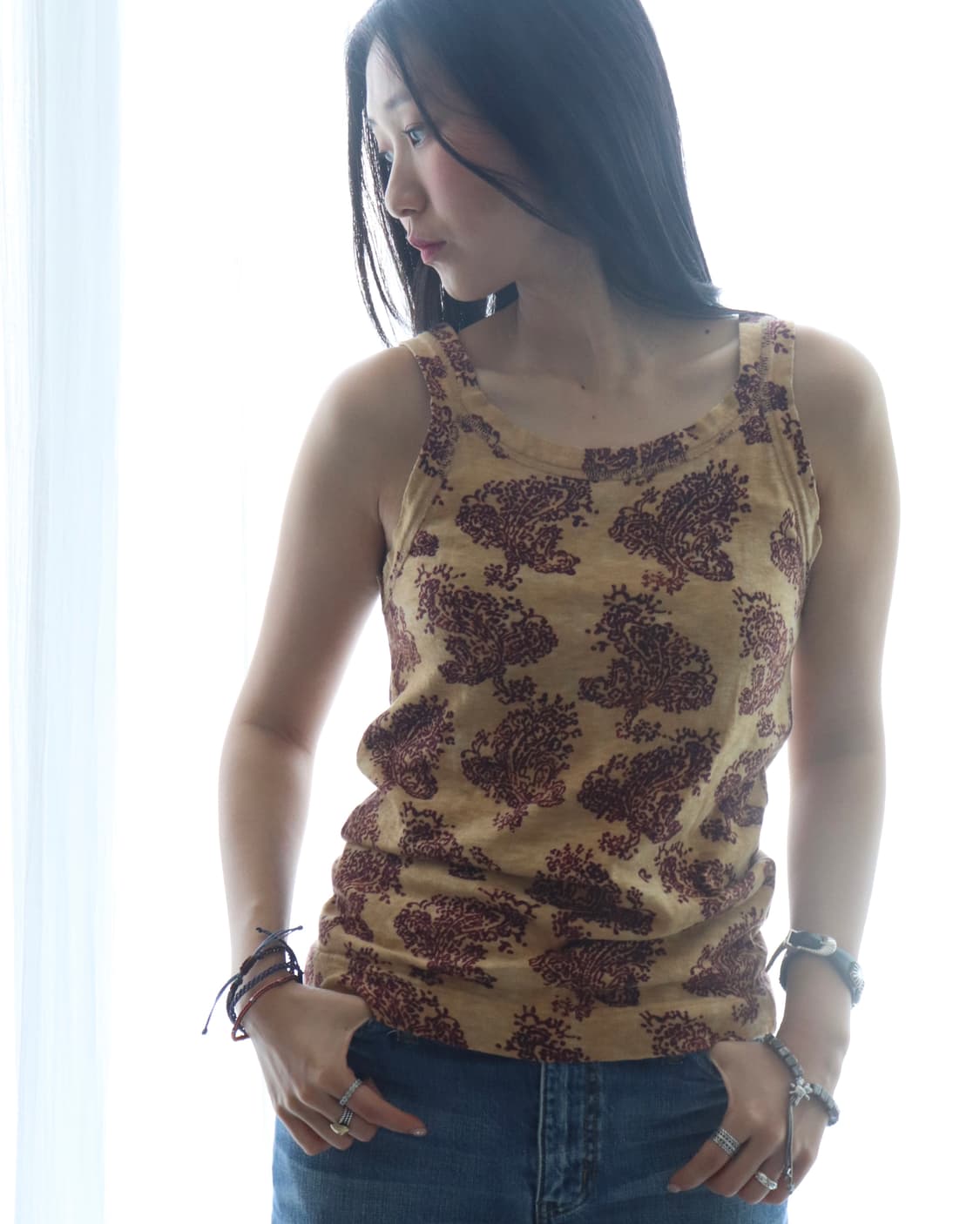 [45rpm] Paisely Sleeveless Tank Top 상품이미지1