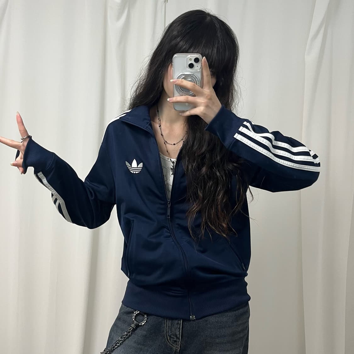 Adidas navy Firebird jersey 상품이미지2