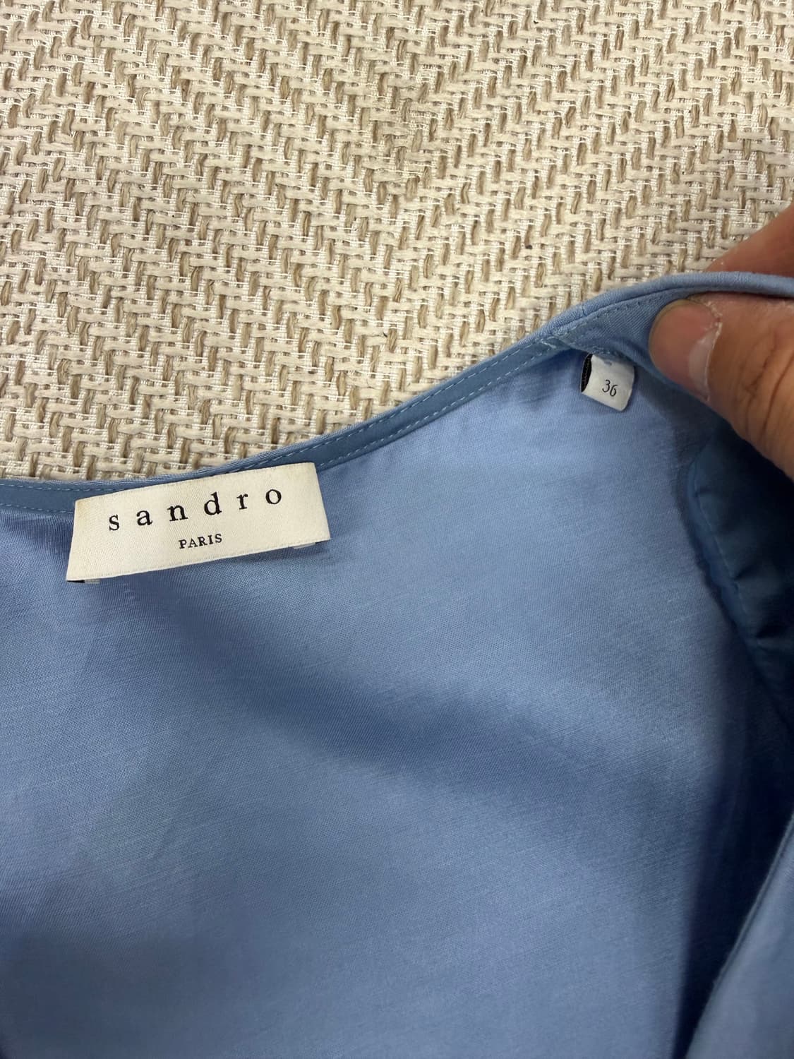 정품) 산드로 블루 랩 스타일 원피스 36 상품이미지7