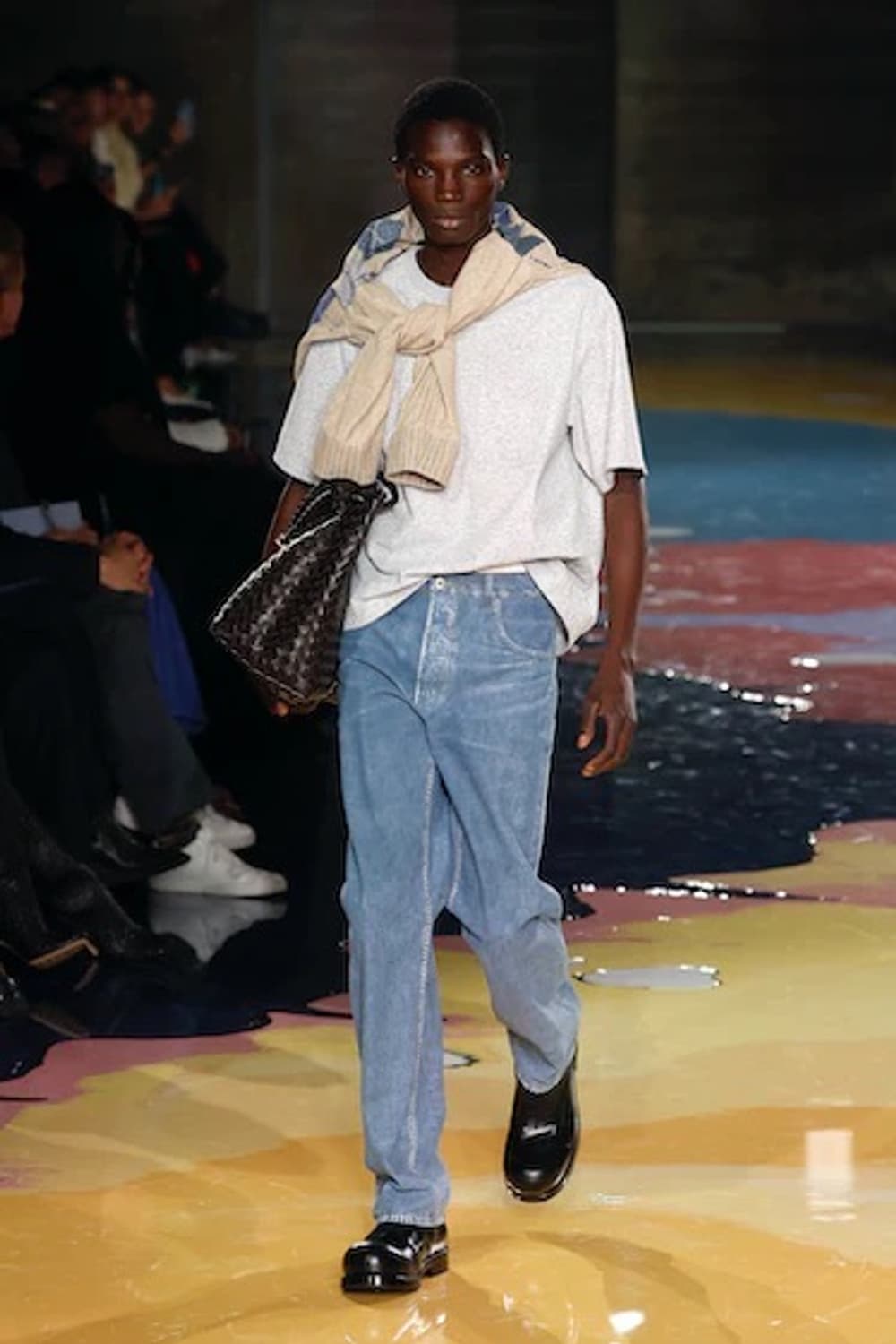 [46] 보테가베네타 트롱프뢰유 레더 팬츠 상품이미지4